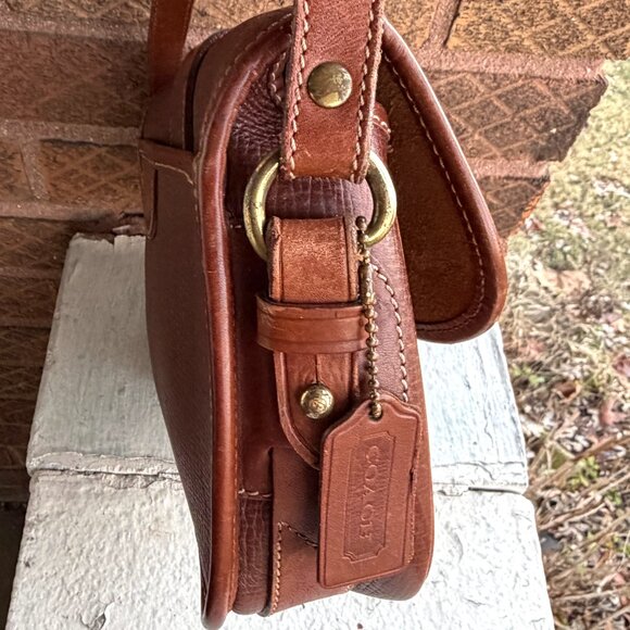 COACH Vintage Dakota Cassidy Small Saddle Box Grain Rare All Tan Crossbody Bag - Picture 5 of 13